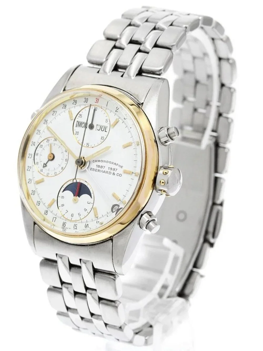 EBERHARD 32012 Triple calendar chronograph white Dial Automatic Men's_957191